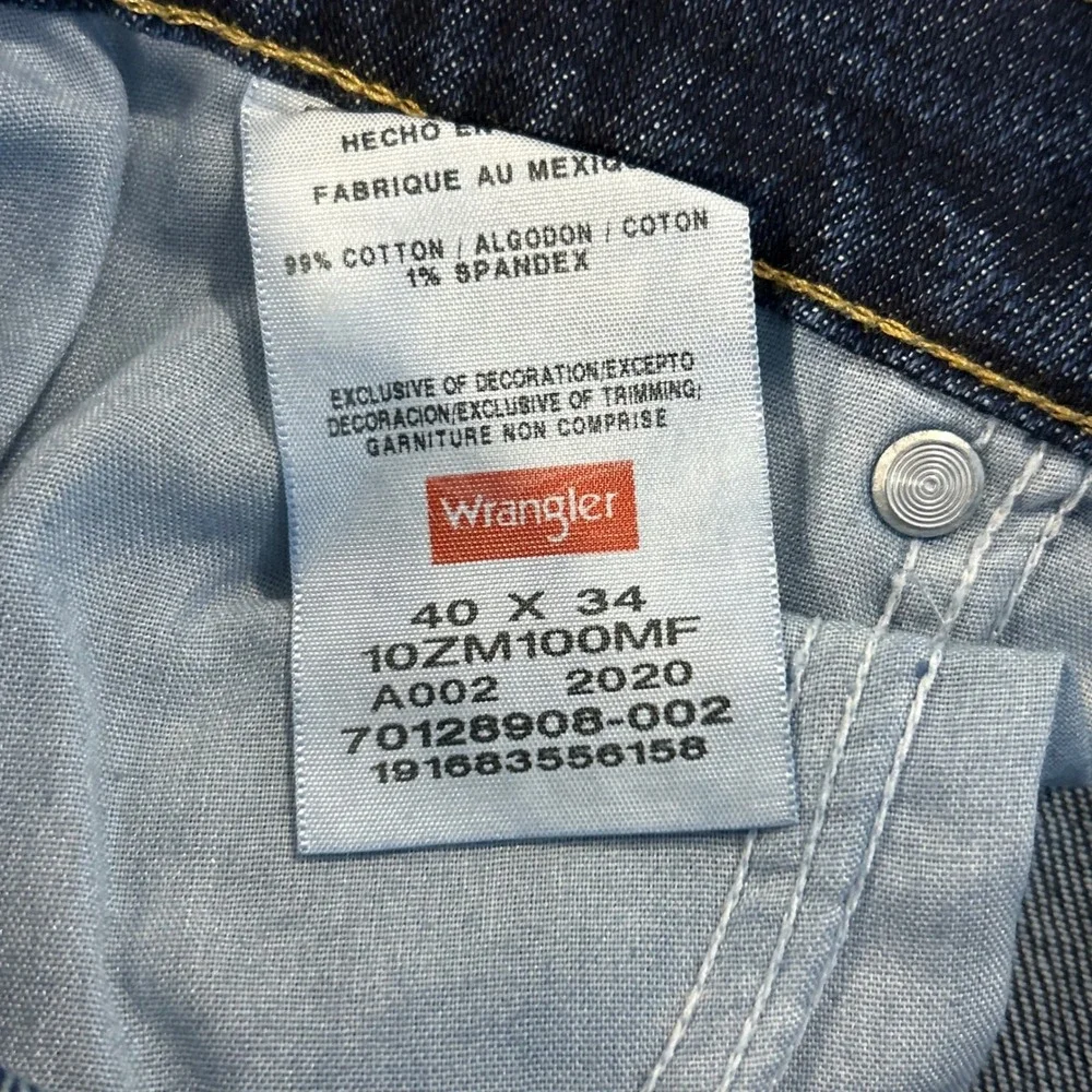 Wrangler Authentics‎ Mens 40x34 Dark Wash Straight Fit Denim Jeans NWT